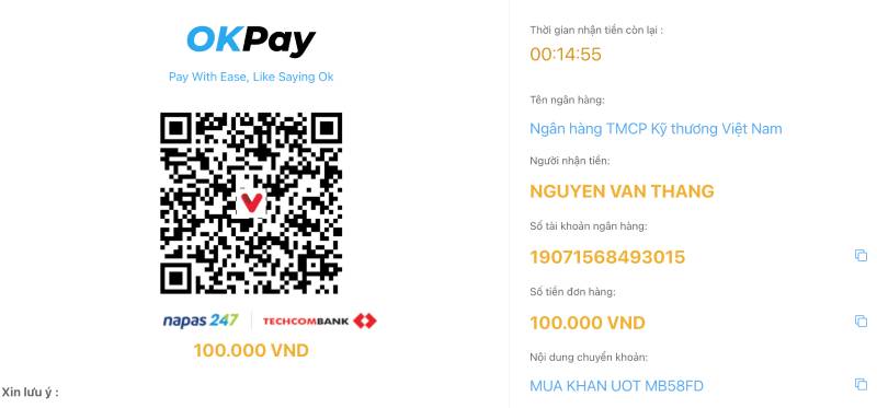 Xác nhận thông tin giao dịch